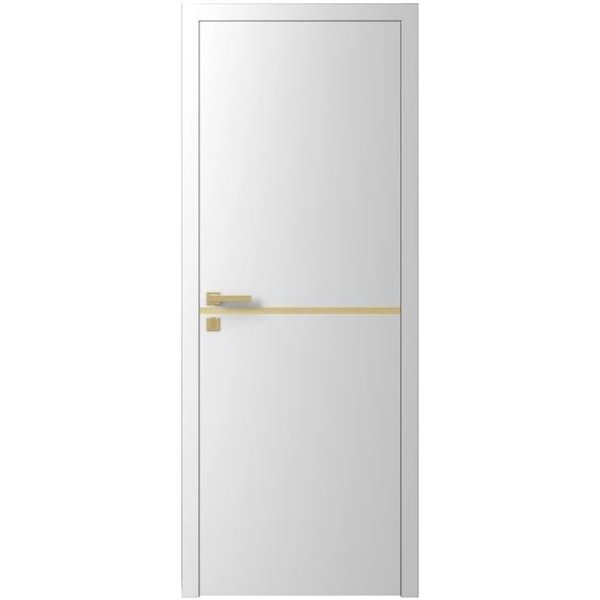 Двері міжкімнатні Ваші Двері Charm 1 БІЛИЙ золотий молдинг