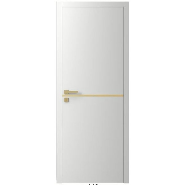 Двері міжкімнатні Ваші Двері Charm 1 Білий шовк золотий молдинг