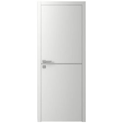 Двері міжкімнатні Ваші Двері Charm 1 Білий шовк  сірий молдинг 