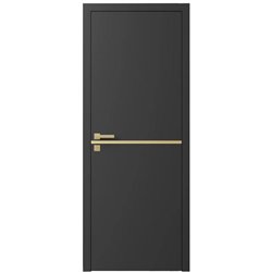 Двері міжкімнатні Ваші Двері Charm 1 Графіт золотий молдинг