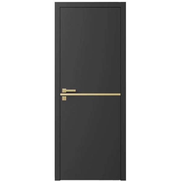 Двері міжкімнатні Ваші Двері Charm 1 Графіт золотий молдинг