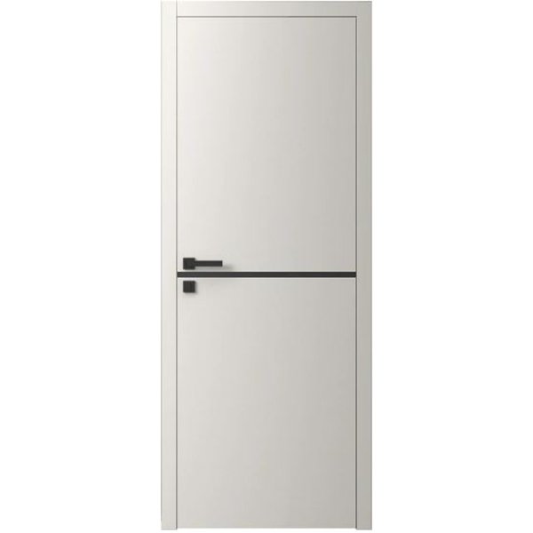 Двері міжкімнатні Ваші Двері Charm 1 Крем чорним молдингом