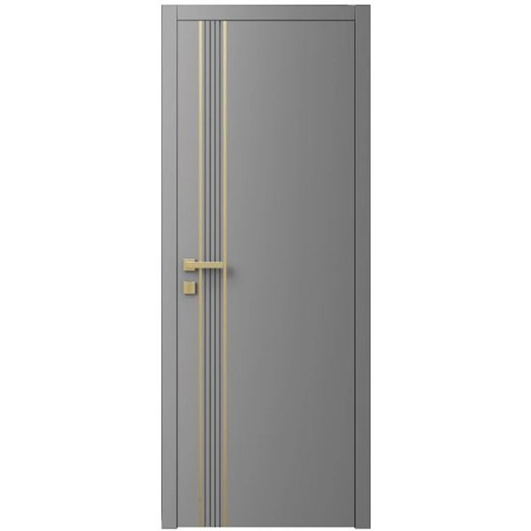 Двері міжкімнатні Ваші Двері Charm 10 RAL 7004 золотий молдинг 
