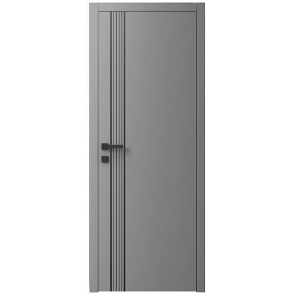 Двері міжкімнатні Ваші Двері Charm 10 RAL 7004  чорним молдингом 