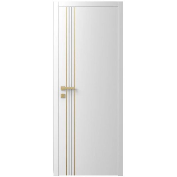 Двері міжкімнатні Ваші Двері Charm 10 Білий золотий молдинг