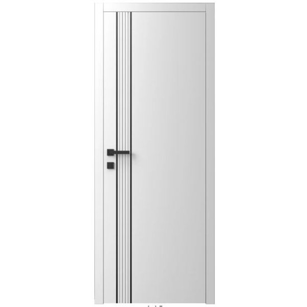Двері міжкімнатні Ваші Двері Charm 10 Білий чорним молдингом