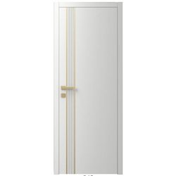 Двері міжкімнатні Ваші Двері Charm 10 Білий шовк золотий молдинг 