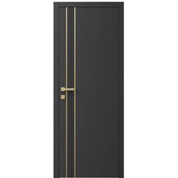 Двері міжкімнатні Ваші Двері Charm 10 Графіт золотий молдинг