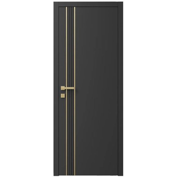 Двері міжкімнатні Ваші Двері Charm 10 Графіт золотий молдинг