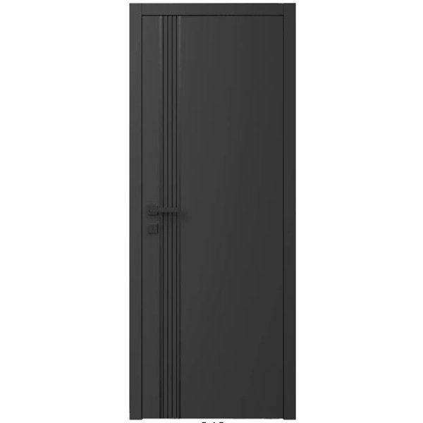 Двері міжкімнатні Ваші Двері Charm 10 Графіт чорним молдингом  