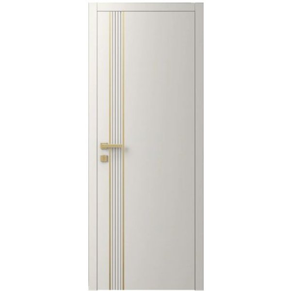 Двері міжкімнатні Ваші Двері Charm 10 Крем золотий молдинг