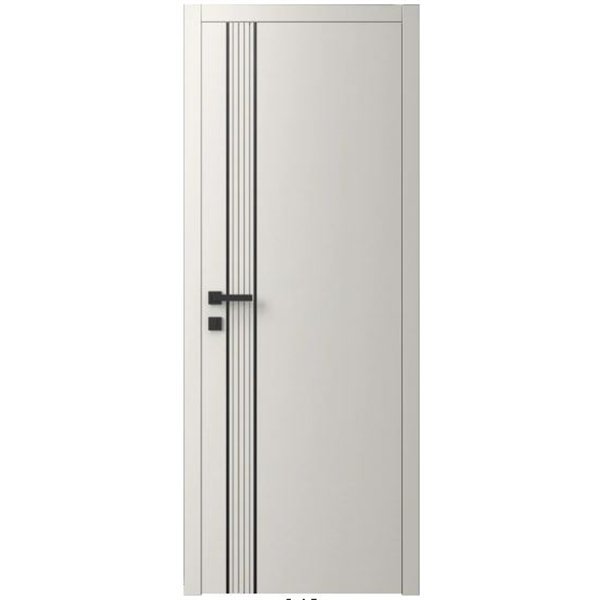 Двері міжкімнатні Ваші Двері Charm 10 Крем чорним молдингом