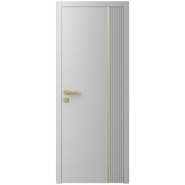 Двері міжкімнатні Ваші Двері Charm 11 RAL 7047 золотий молдинг