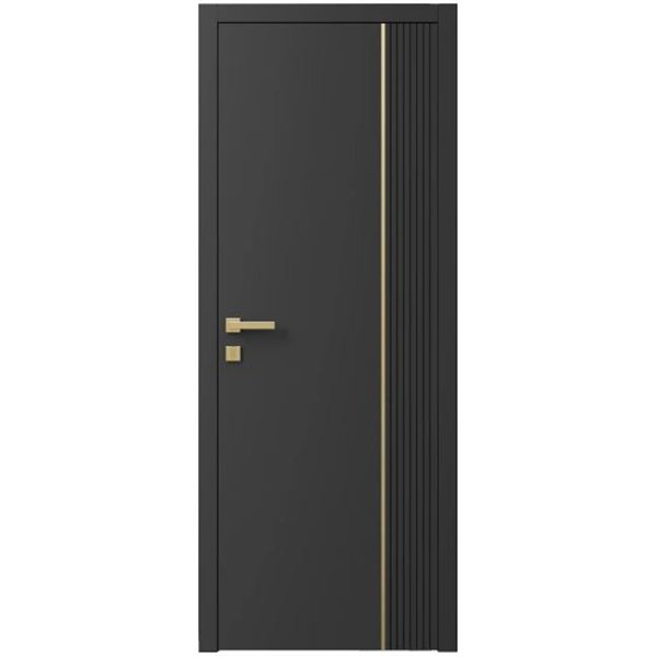 Двері міжкімнатні Ваші Двері Charm 11 Графіт золотий молдинг