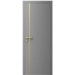 Двері міжкімнатні Ваші Двері Charm 2 RAL 7004 золотий молдинг 