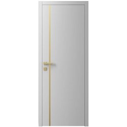 Двері міжкімнатні Ваші Двері Charm 2 RAL 7047 золотий молдинг 