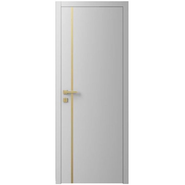 Двері міжкімнатні Ваші Двері Charm 2 RAL 7047 золотий молдинг 