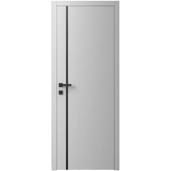 Двері міжкімнатні Ваші Двері Charm 2 RAL 7047  чорним молдингом