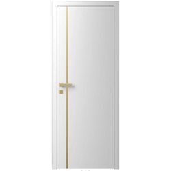 Двері міжкімнатні Ваші Двері Charm 2 БІЛИЙ золотий молдинг