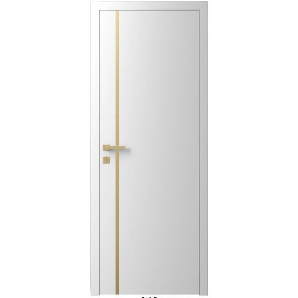 Двері міжкімнатні Ваші Двері Charm 2 БІЛИЙ золотий молдинг