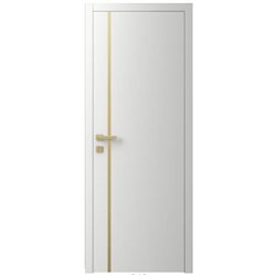 Двері міжкімнатні Ваші Двері Charm 2 БІЛИЙ ШОВК  золотий молдинг