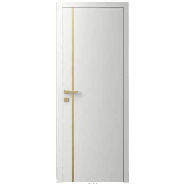 Двері міжкімнатні Ваші Двері Charm 2 БІЛИЙ ШОВК  золотий молдинг