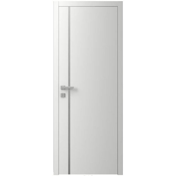 Двері міжкімнатні Ваші Двері Charm 2 БІЛИЙ ШОВК сірий молдинг  