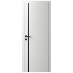 Двері міжкімнатні Ваші Двері Charm 2 БІЛИЙ ШОВК  чорним молдингом