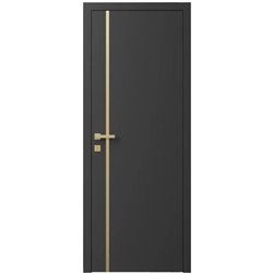 Двері міжкімнатні Ваші Двері Charm 2 Графіт золотий молдинг 