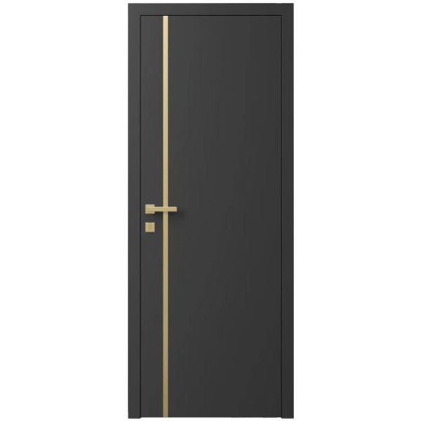 Двері міжкімнатні Ваші Двері Charm 2 Графіт золотий молдинг 