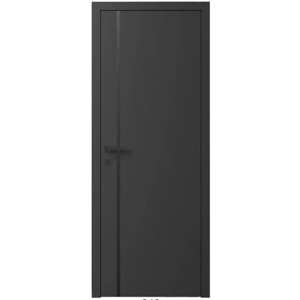 Двері міжкімнатні Ваші Двері Charm 2 Графіт чорним молдингом