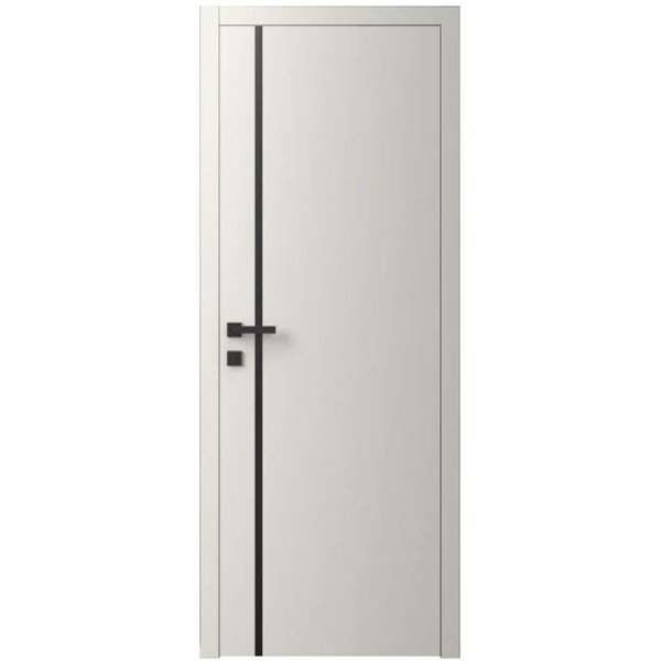 Двері міжкімнатні Ваші Двері Charm 2 Крем  чорним молдингом