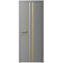 Двері міжкімнатні Ваші Двері Charm 3 RAL 7004 золотий молдинг