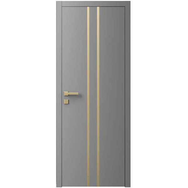 Двері міжкімнатні Ваші Двері Charm 3 RAL 7004 золотий молдинг