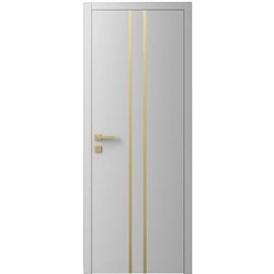 Двері міжкімнатні Ваші Двері Charm 3 RAL 7047  золотий молдинг