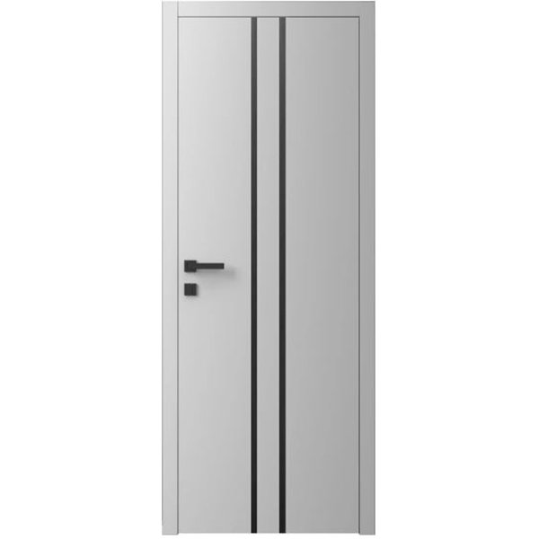 Двері міжкімнатні Ваші Двері Charm 3 RAL 7047   чорним молдингом