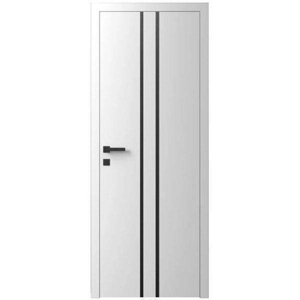Двері міжкімнатні Ваші Двері Charm 3 Білий   чорним молдингом