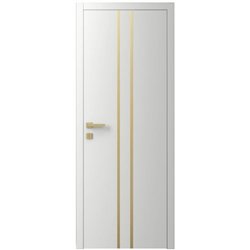 Двері міжкімнатні Ваші Двері Charm 3 Білий шовк  золотий молдинг