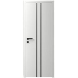 Двері міжкімнатні Ваші Двері Charm 3 Білий шовк   чорним молдингом