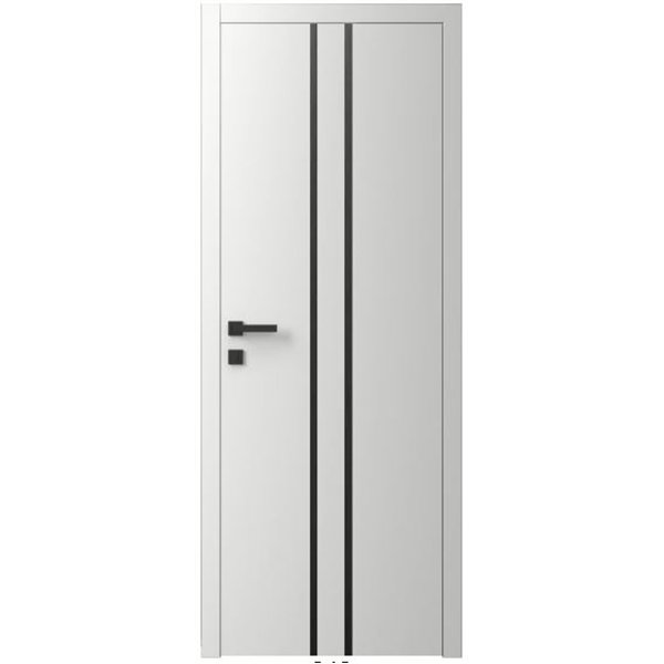 Двері міжкімнатні Ваші Двері Charm 3 Білий шовк   чорним молдингом