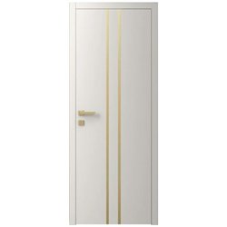 Двері міжкімнатні Ваші Двері Charm 3 Крем золотий молдинг 