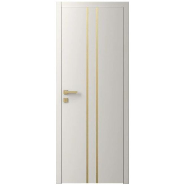 Двері міжкімнатні Ваші Двері Charm 3 Крем золотий молдинг 