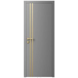 Двері міжкімнатні Ваші Двері Charm 4 RAL 7004 золотий молдинг 