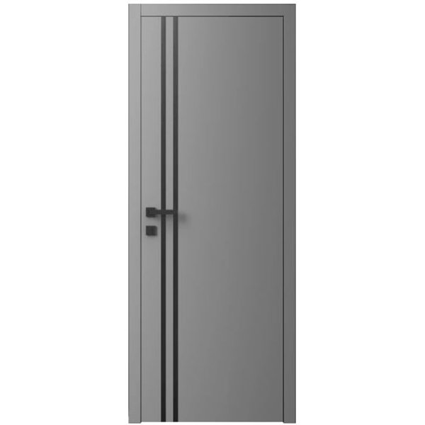 Двері міжкімнатні Ваші Двері Charm 4 RAL 7004 чорним молдингом