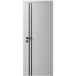 Двері міжкімнатні Ваші Двері Charm 4 RAL 7047  чорним молдингом