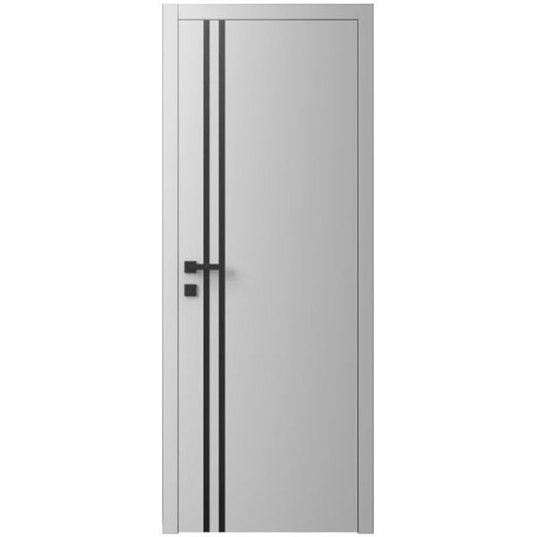 Двері міжкімнатні Ваші Двері Charm 4 RAL 7047  чорним молдингом