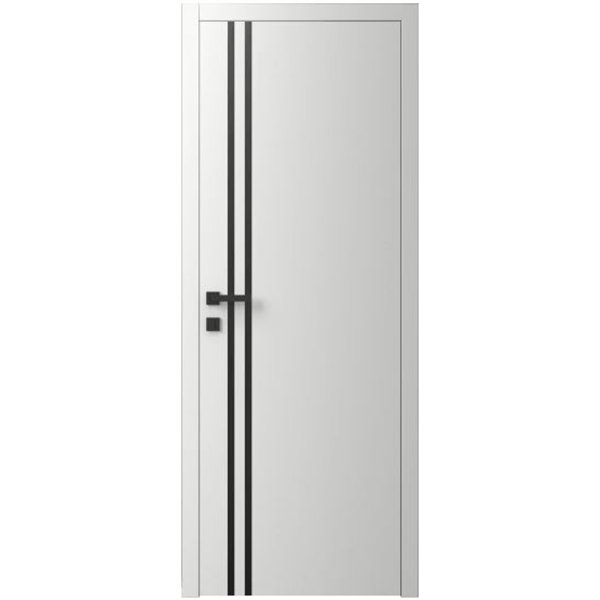 Двері міжкімнатні Ваші Двері Charm 4 Білий шовк  чорним молдингом