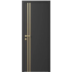 Двері міжкімнатні Ваші Двері Charm 4 Графіт золотий молдинг 