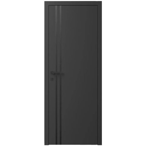 Двері міжкімнатні Ваші Двері Charm 4 Графіт чорним молдингом