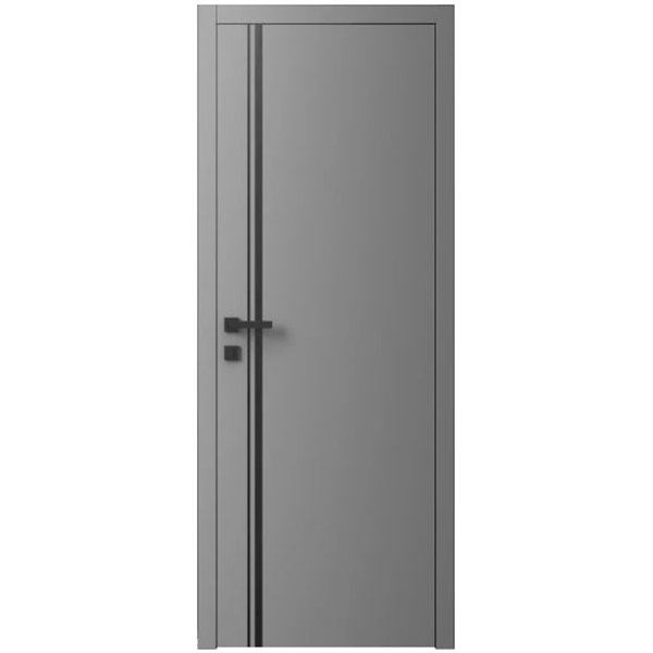 Двері міжкімнатні Ваші Двері Charm 5 RAL 7004 чорним молдингом